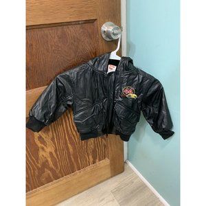 Park Bench Kids Toddler Jacket Black Faux Leather